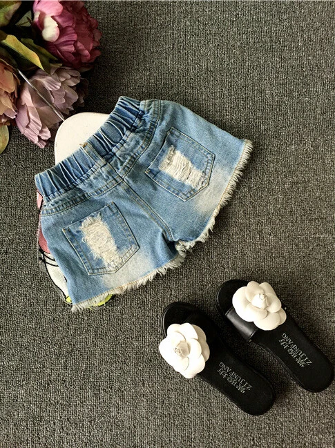 Детские джинсовые шорты для девочек летние детские с утиным дизайном штаны