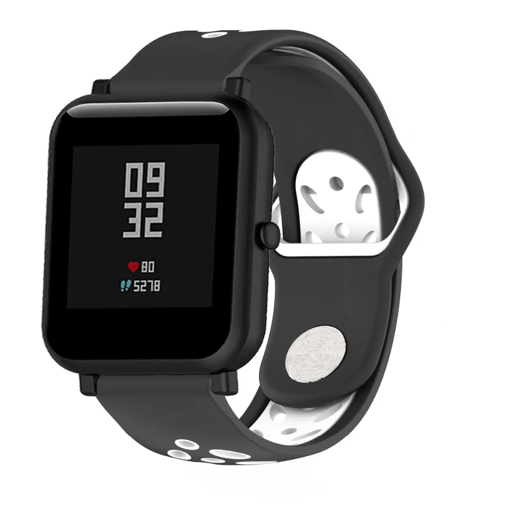 Силиконовый ремешок для Xiaomi Huami Amazfit Bip GTS Смарт-часы спортивный браслет для Garmin Vivoactive3/samsung Galaxy Watch 42 мм