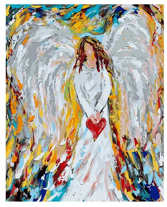 CHENISTORY Frame Angel DIY Краска по номерам Современная Настенная художественная картина Раскраска по номерам уникальная краска для подарков по номерам для дома - Цвет: dzc20190711-3
