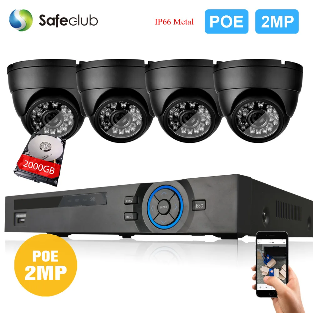 4CH POE 2MP 1080 P безопасности сети IP Камера IP66 в/Открытый водонепроницаемый 4ch