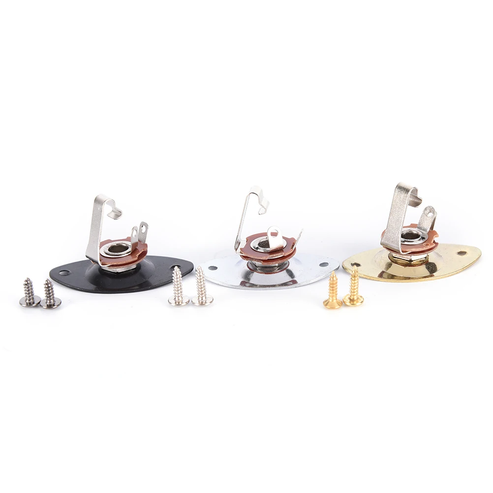 1 Набор для электрогитары LP хромированная овальная Выходная панель Jack Jackplate Socket