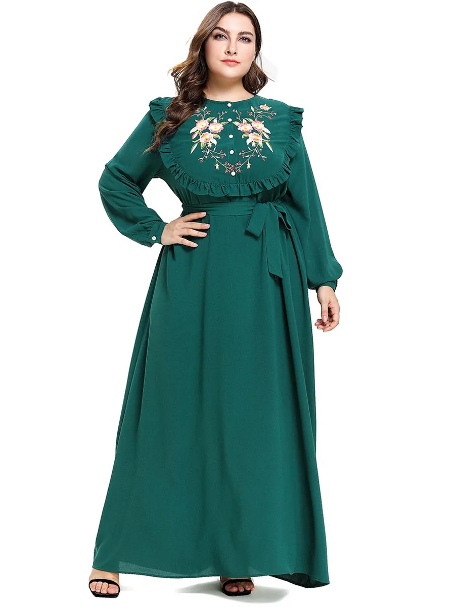 Muslim Arabic Islamic Dubai Kaftan Abaya Moroccan Middle Eastern Morocco Indonesia Dress Plus Size Casual Robe Arabe | Тематическая