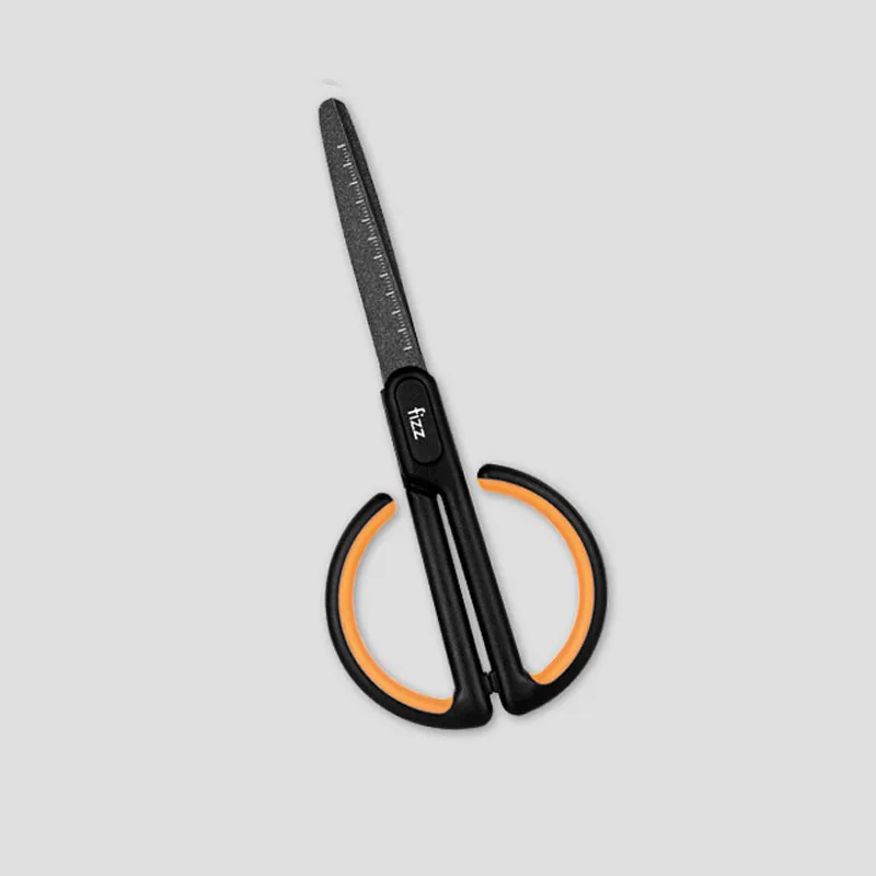 orange Xiaomi Mijia Youpin Fizz тефлоновые ножницы, шкала, метка, безопасная круглая режущая головка, фториновое покрытие, офисные канцелярские ножницы - Цвет: orange
