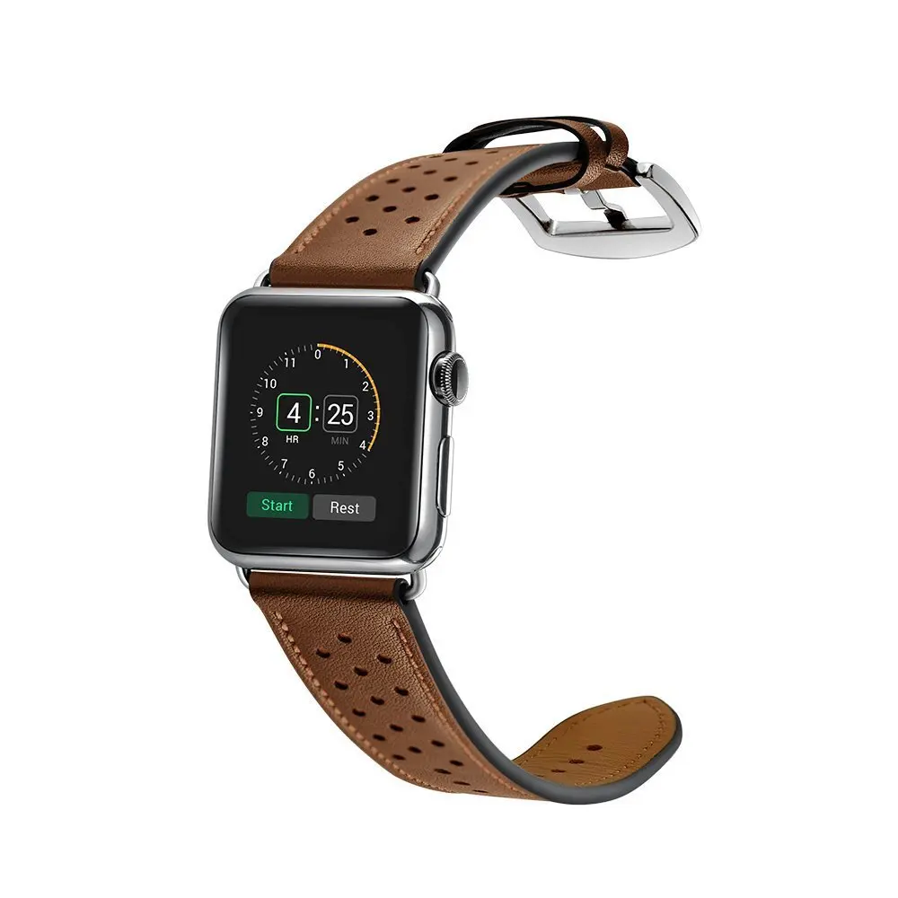 Кожаный ремешок для apple watch Series 3 2 с черным адаптером iWatch 42 мм 38 44 40 часов|Ремешки