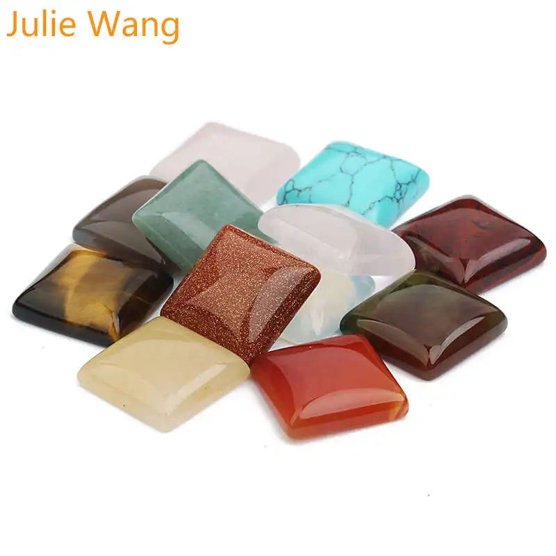 Julie Wang 5 шт. 16x16 мм квадратные натуральные Кабошоны с плоским основанием
