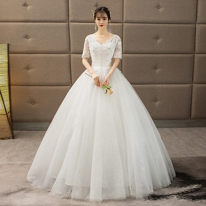 Красивое свадебное платье принцессы с вышивкой и аппликацией es 2019 жемчужные