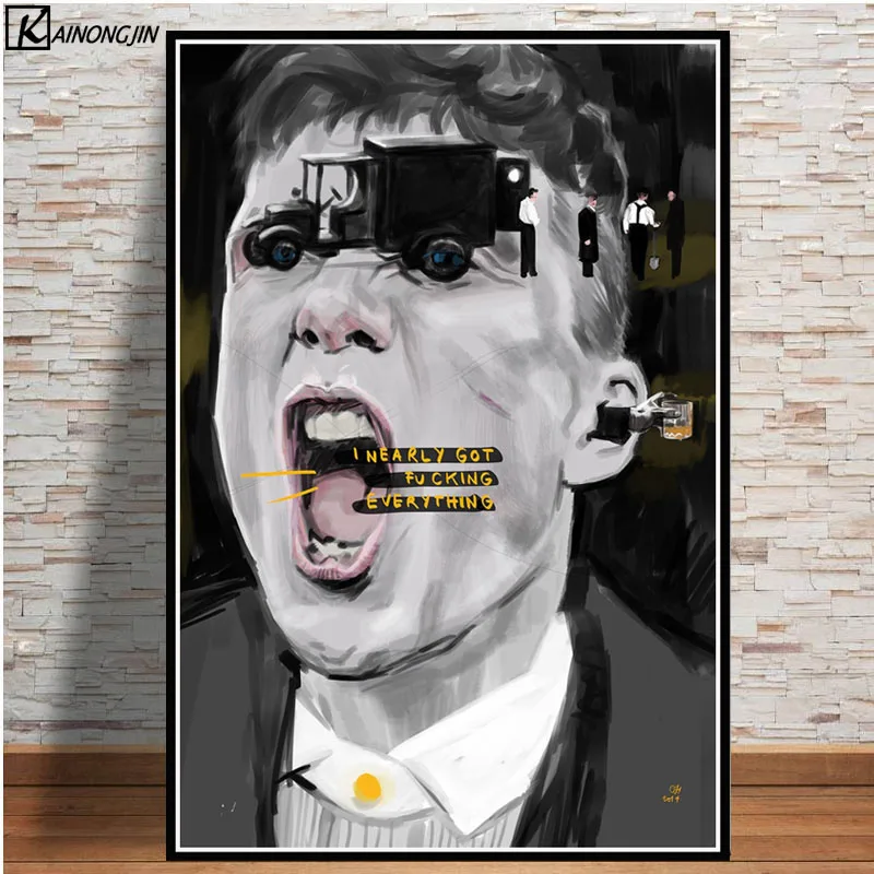 014 Peaky Blinders плакат Cillian Murphy ТВ-шоу киноактер плакаты и принты Холст Живопись стены Искусство картина для комнаты домашний декор - Цвет: 014