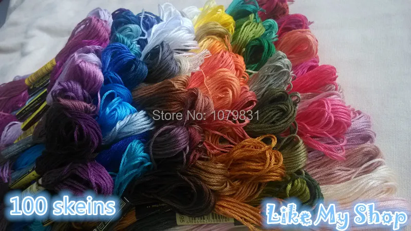 Нить для вышивки крестиком DMC из полиэстера и хлопка 100 шт./компл. бесплатная