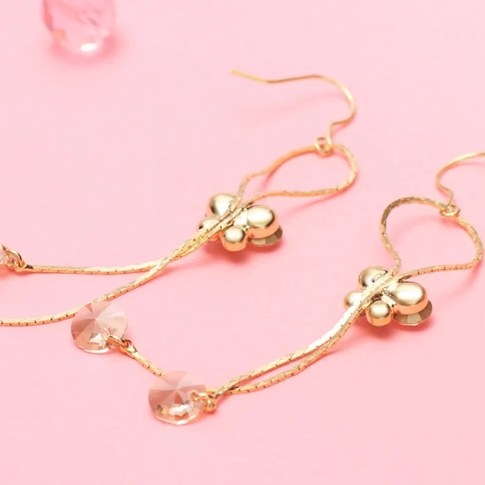 Neoglory Кристалл Стразы светильник желтое золото цвет тессель Висячие серьги для