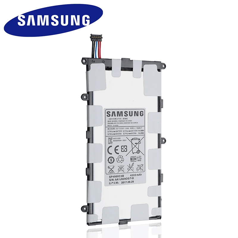 Samsung SP4960C3B для samsung Galaxy Tab 7 0 Plus P3110 P3100 P6200 P6210 оригинальная замена планшет Батарея 4000