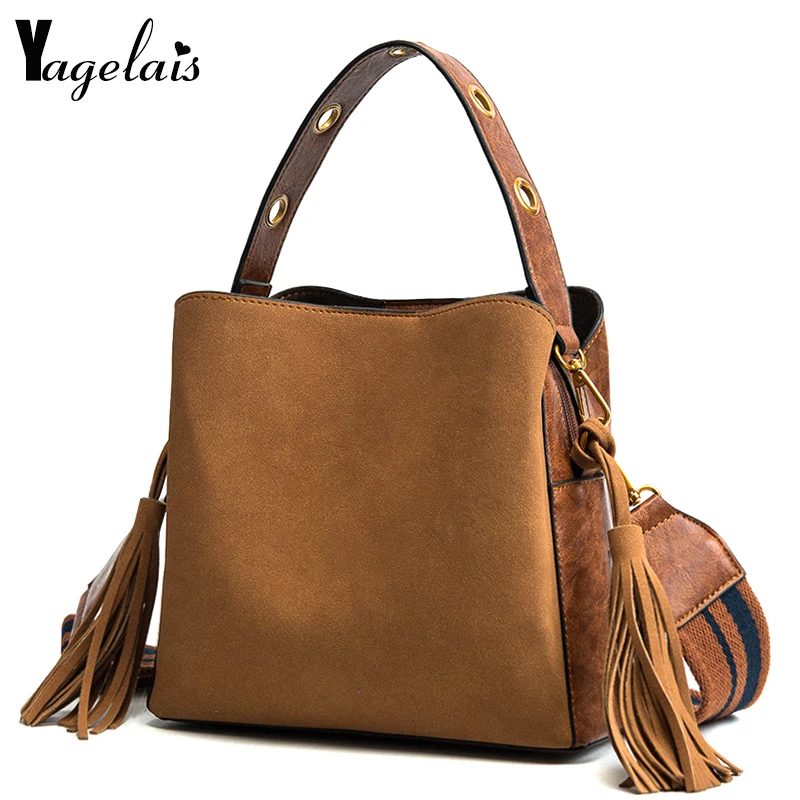 Женская сумка мессенджер винтажная с широким ремешком 2019|messenger crossbody bag|crossbody bagtassel