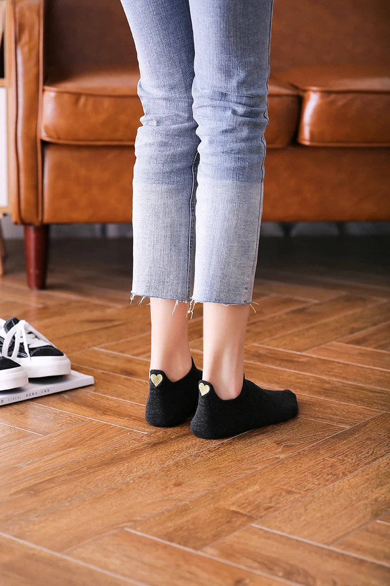 Fashion Socks Woman New Spring 1 Pair Ankle Socks Girls Cotton Color Novelty Women Fashion Cute Heart Casual Socks Lady