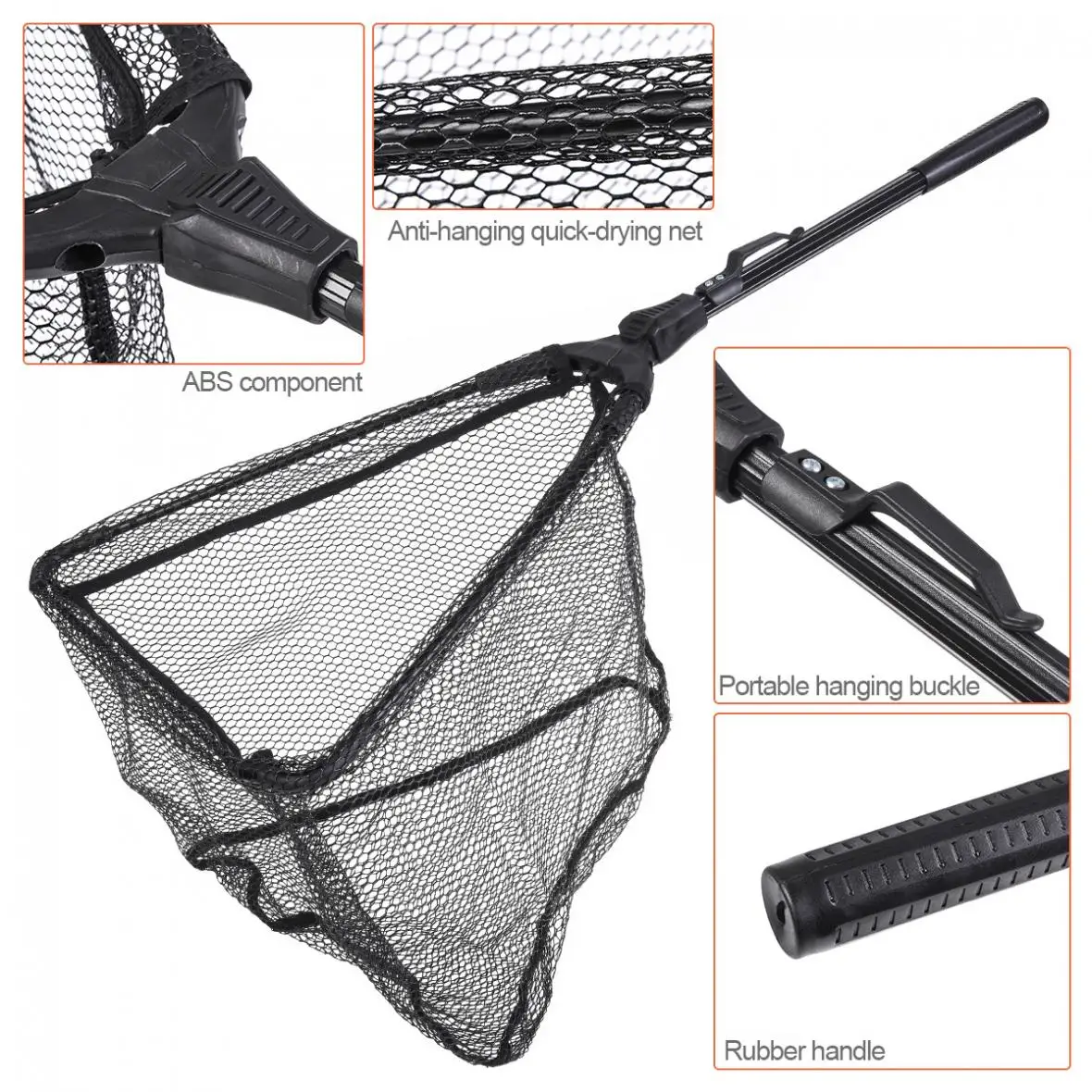 Легкий и Corrosion resistant.Folding рыболовная сеть Длина 60 см Выдвижной Телескопический