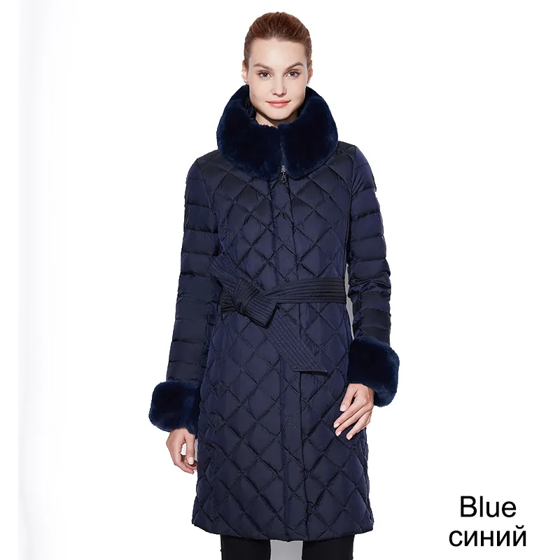 BLUE Зимние классические куртка женщин camperas mujer abrigo invierno пальто женщин парк плюс размер меховой воротник 4xl зима толстые разделе - Цвет: BLUE
