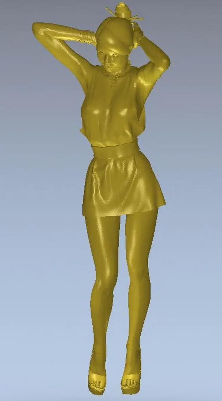 3d модель рельеф для ЧПУ или 3D принтеров в формате STL девочек коротком платье|3d model