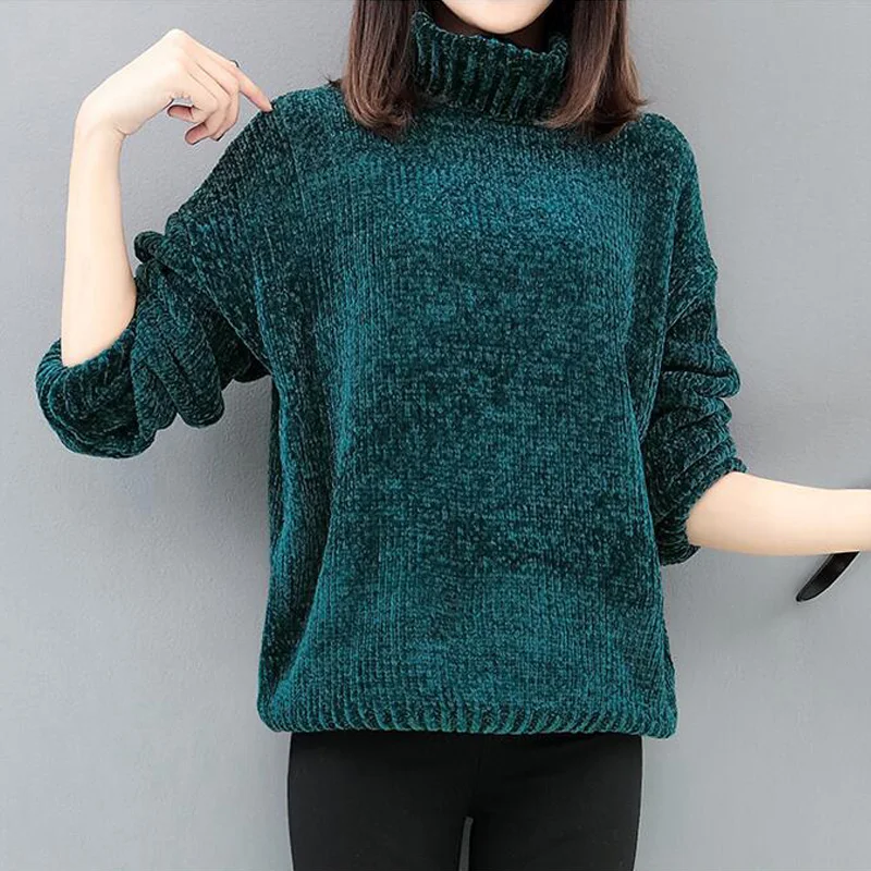 Ltd 02 2018 новый пуловер Pleuche свитер Женский вязаный turtlneck женские модные свободные