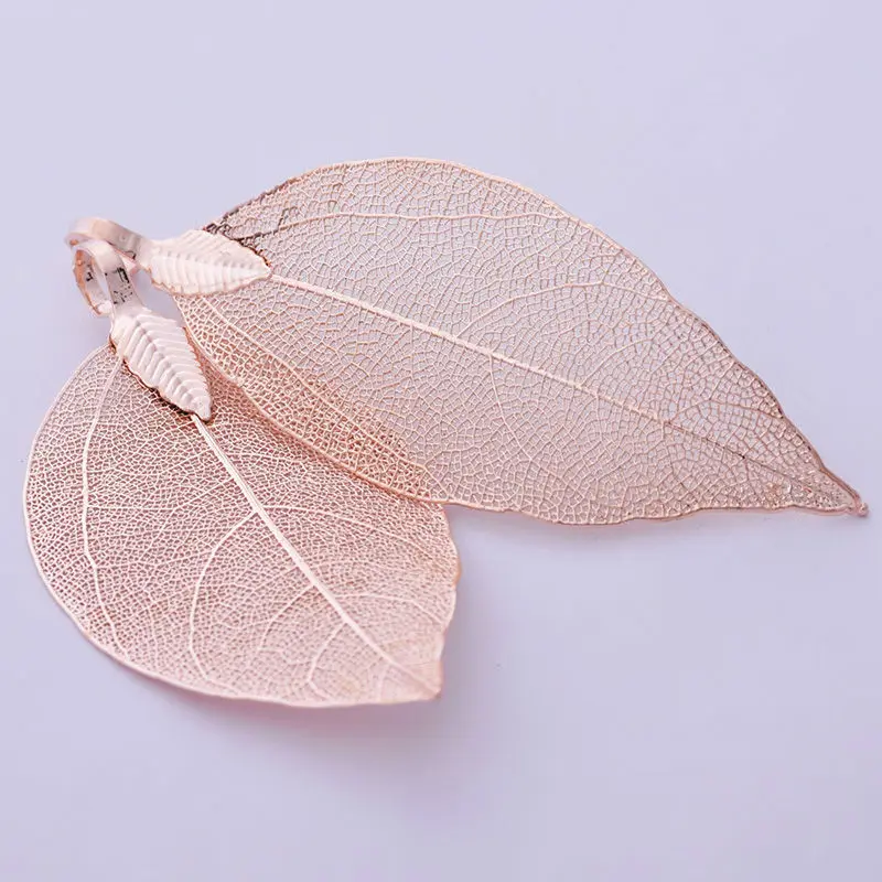 Листья из Натурального Орехового дерева с гальваническим покрытием листья