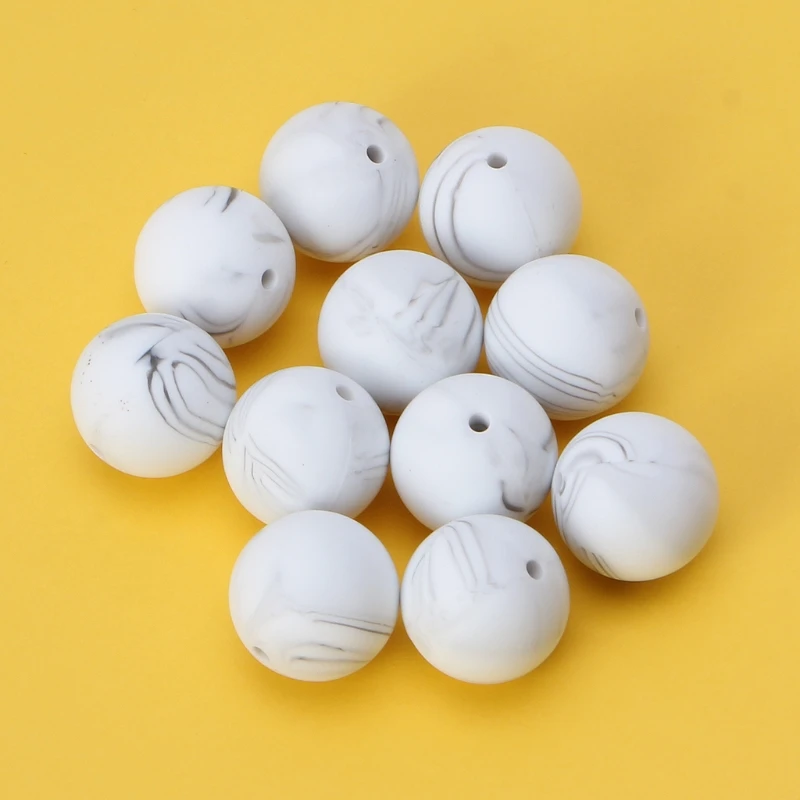 10 шт. силиконовые мраморные бусины для прорезывания зубов | Мать и ребенок