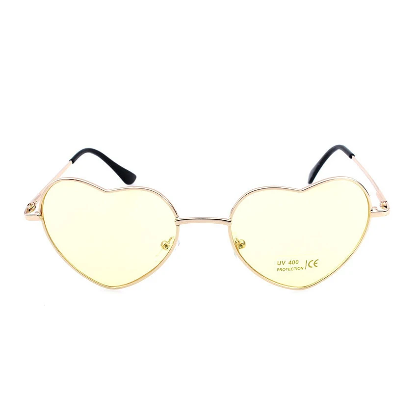 Sunglasses No 18 FOENIXSONG, солнцезащитные очки для женщин, стиль, с сердечками, оправа, зеркальные, негабаритные, солнцезащитные очки, бренд UV400, Oculos, Ретро стиль - Цвет линз: Sunglasses No 18