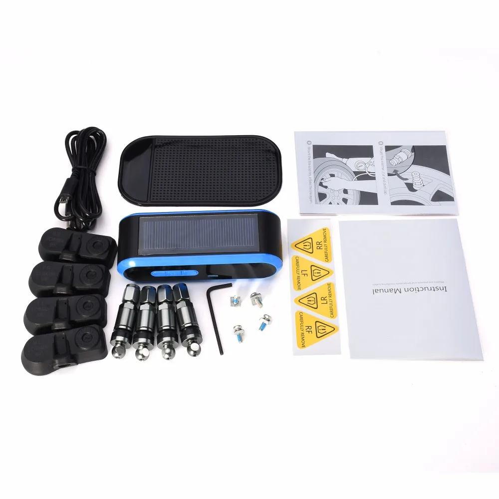 Солнечная энергия TPMS ЖК-дисплей Беспроводная автомобильная система контроля