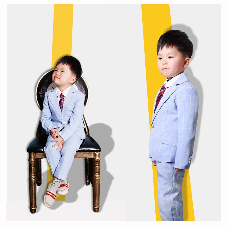 

2018 spring boy suit suit children show dress flower girl performance suit three sets of host costume