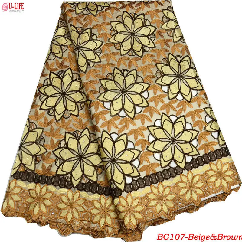 Африканская кружевная ткань высокого качества 100% хлопок вышитая швейцарская