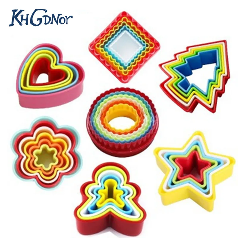 5 шт./компл. пластиковые формочки для печенья сердца цветов формы резки торта