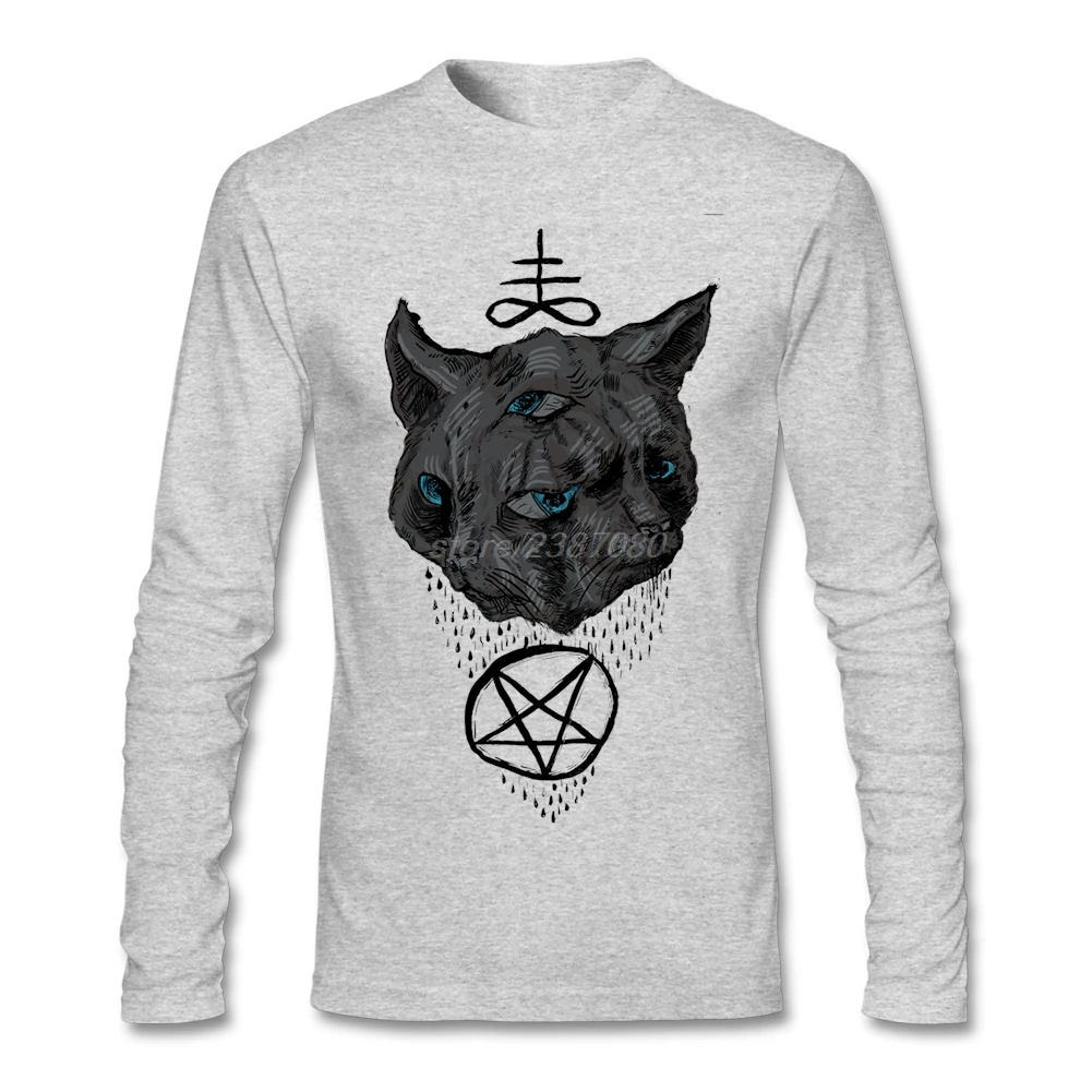 Негабаритных новый бренд круглый вырез горловины для мужчин Janus сатаны кошки
