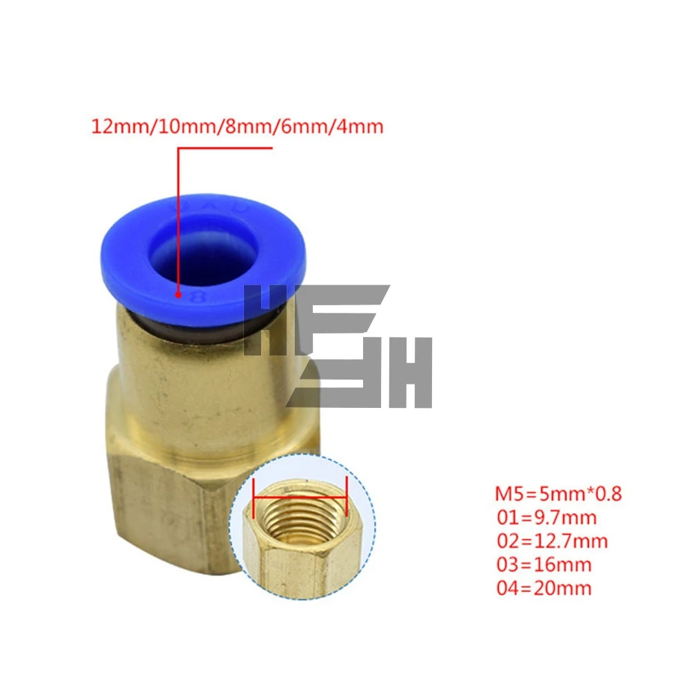 Фитинг для воздушной трубы 10 мм 12 8 6 шланг 1/8 &quot3/8&quot 1/2 &quotBSP 1/4&quot Женский латунный