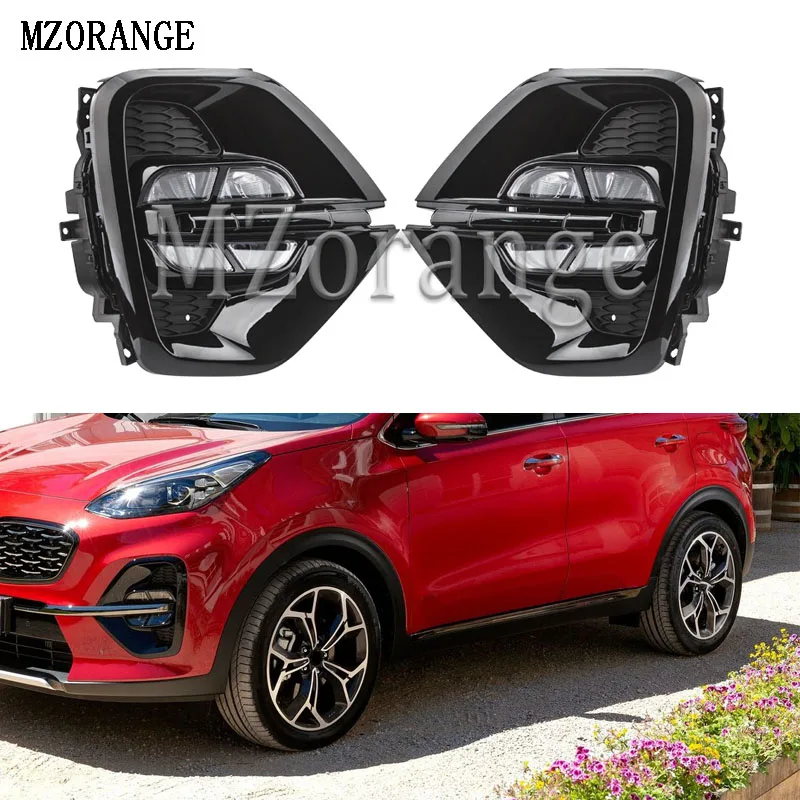 MZORANGE, 2 шт., для Kia sportage KX5,, дневной ходовой светильник, DRL, Светодиодный дневной светильник, передний бампер, противотуманная фара, белый, автомобильный стиль