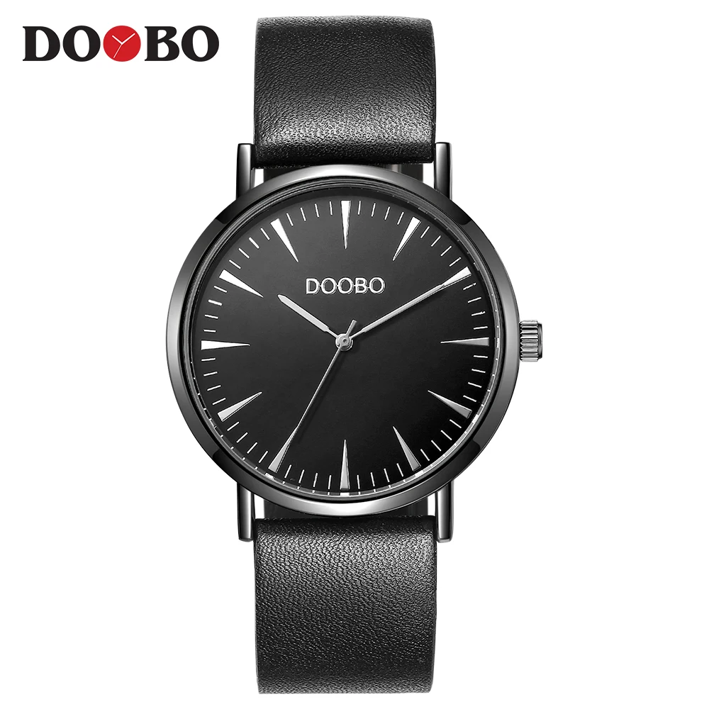 Новинка модный бренд DOOBO черный кожаный ремешок деловые повседневные кварцевые