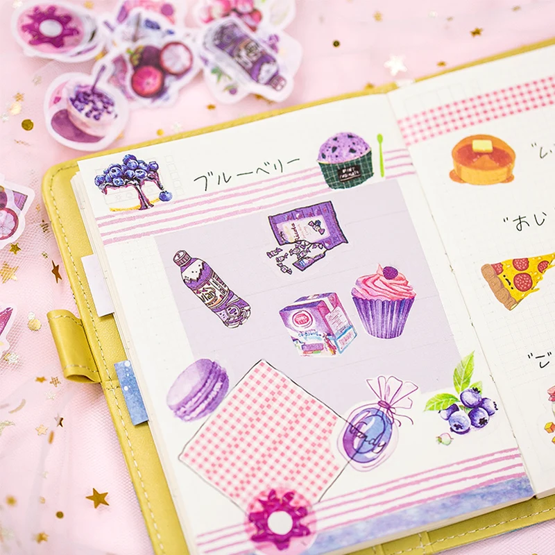 40 шт./пакет цветные английские вишневые цветы бумажные наклейки декоративные