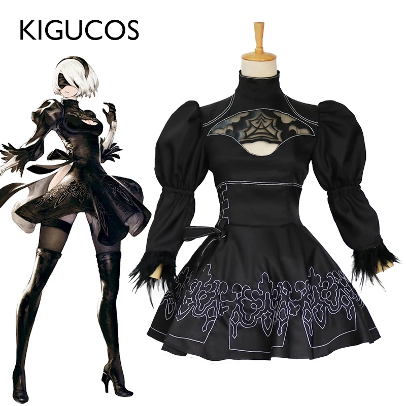 KIGUCOS NieR Automata the Hot Game Cosplay YoRHa 2b Costumes Women Party Outfit Halloween Suits |