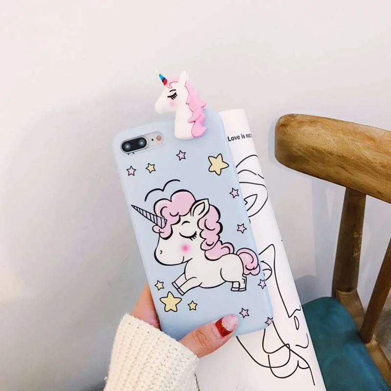 Zxtrby для iPhone X XS Max милый мультфильм Динозавр Единорог Мягкие TPU телефон чехол 6 6s 7 8