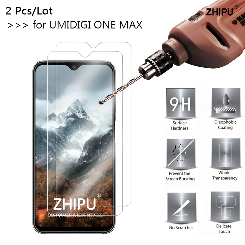 2 шт./лот закаленное стекло для UMIDIGI One Max Защитное экрана 2.5D 9H защитная