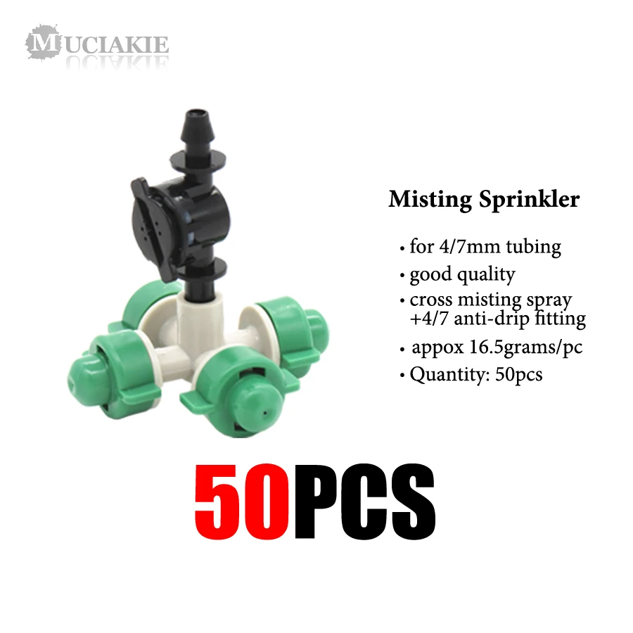 MUCIAKIE 50 шт. перекрестная запотевание спринклер w/анти капельная установка сад