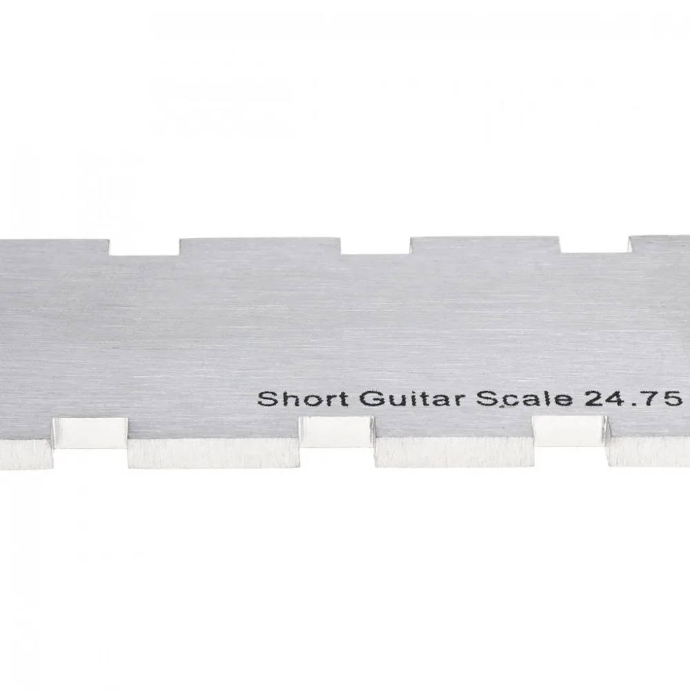 

Dual Scale Silver Stainless Steel Guitar Neck Notched Straight Edge Luthiers Tool Measurement Fretboard and Frets