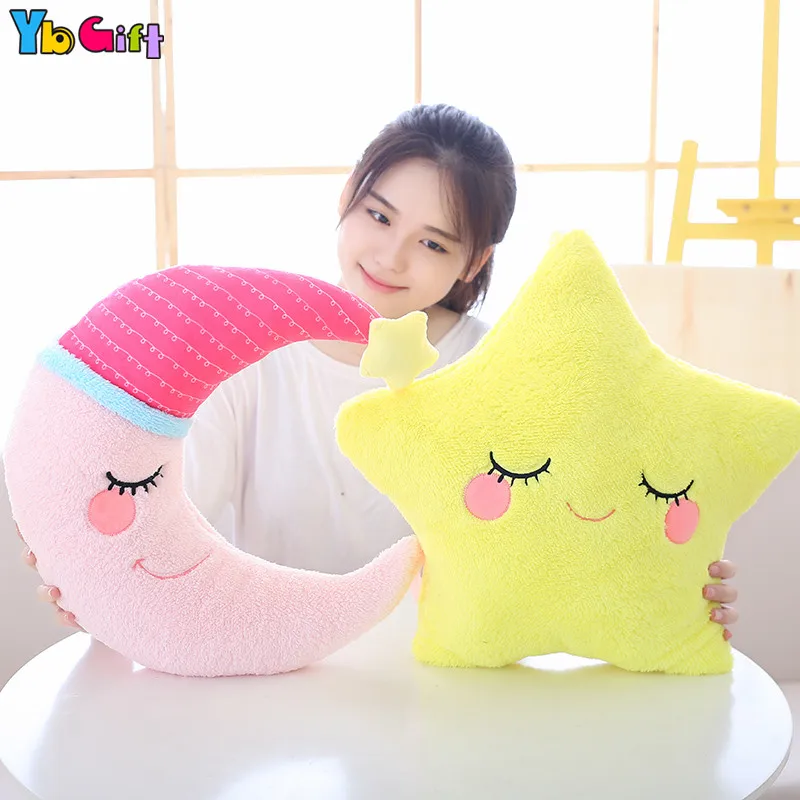 Декоративные подушки для дома милые мягкие плюшевые со звездами и облаками