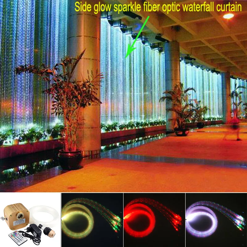 16 Вт RGBW мерцающий сверкающий волоконно оптический сенсорный светильник 300 шт. * 1 0