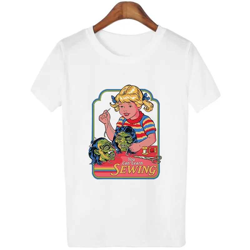 1384white Винтажная одежда 90 s, футболка с надписью «Dont Talk To Strangers», Забавные топы 80s Tumblr, футболки с круглым вырезом и коротким рукавом, белая женская футболка - Цвет: 1384white