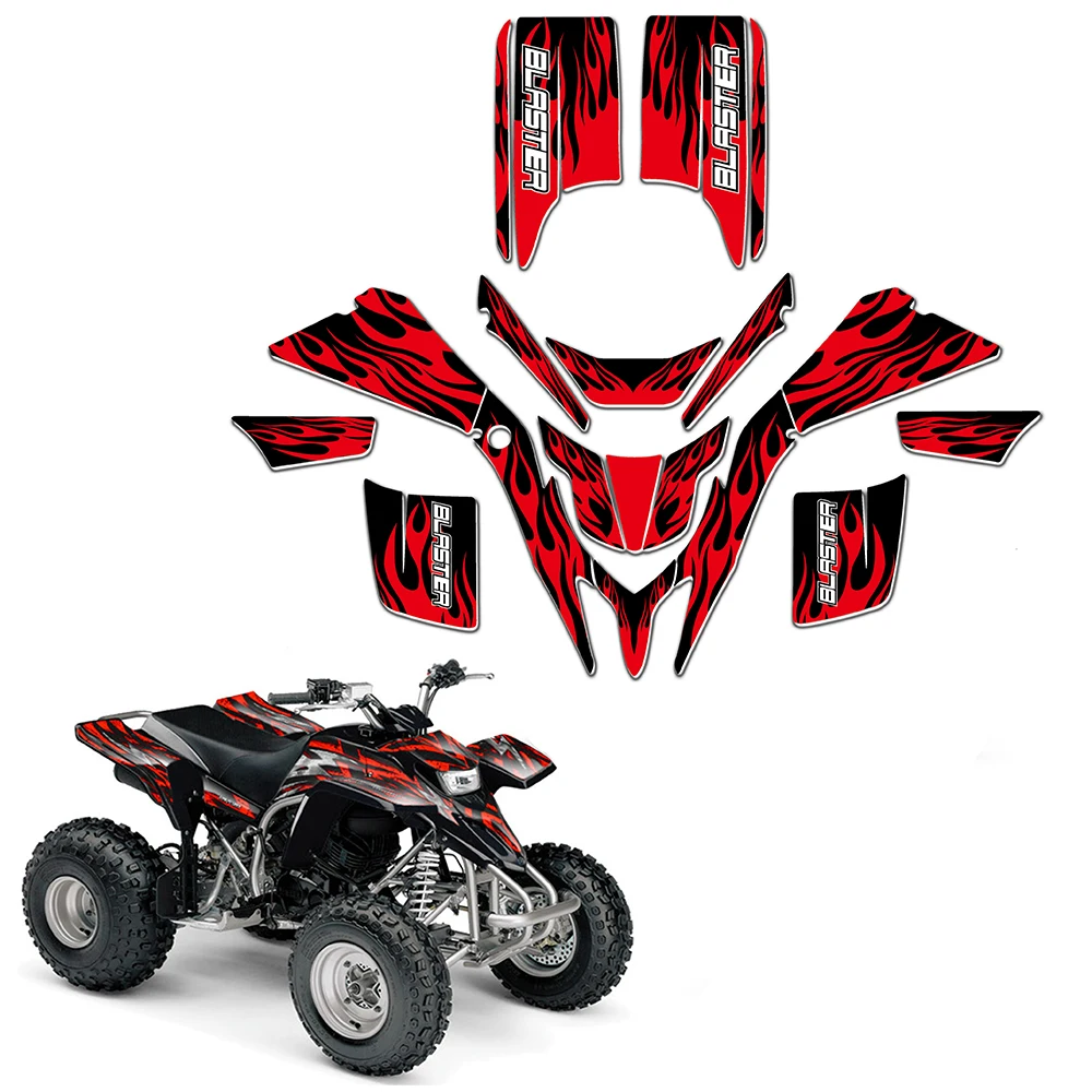 Новый стиль наклейки графика для Yamaha BLASTER 200 YFS 1988 2006 Красный Черный ATV полный гонки