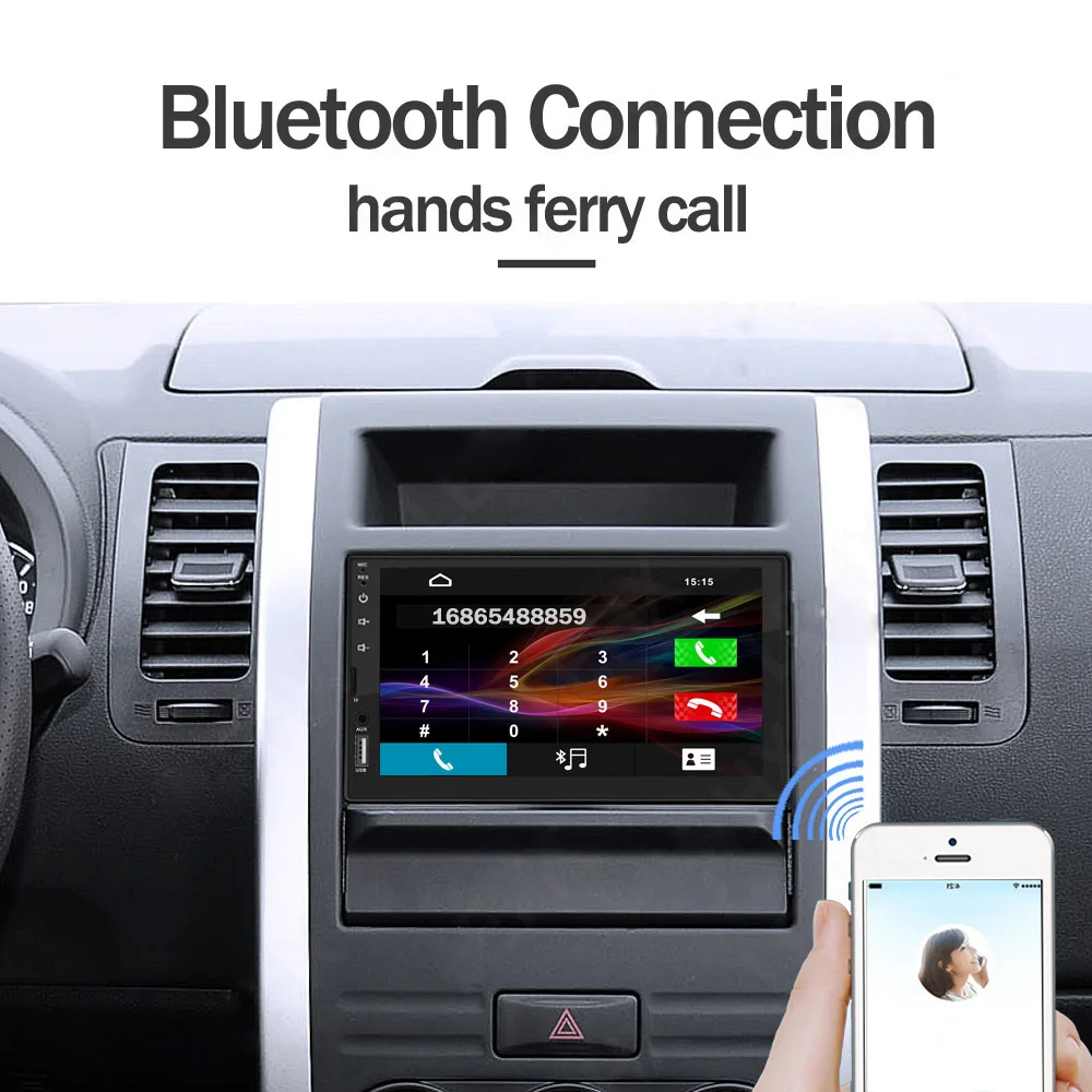 2 Din Car Radio 7 inch 1080P Audio Stereo 2Din Auto Bluetooth Carro Radios Multimidia FM Universal GPS USB TF 45