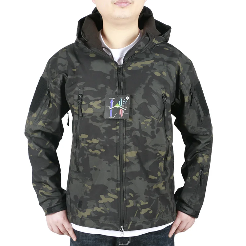 

Men's Military Camouflage Fleece Jacket Tactical Hunting Gear Military Army Coat Outdoor Jackets Waterproof hunting hoodie