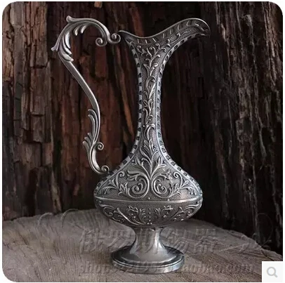 H23cm middle size bottle shape retro metal tabletop vases with one handle flower vase for decoration home HP003 | Дом и сад