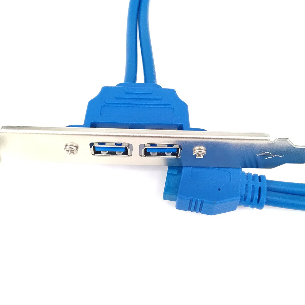 Расширительный кронштейн на заднюю панель USB 3 0 для 20 контактного кабеля (2 порта)