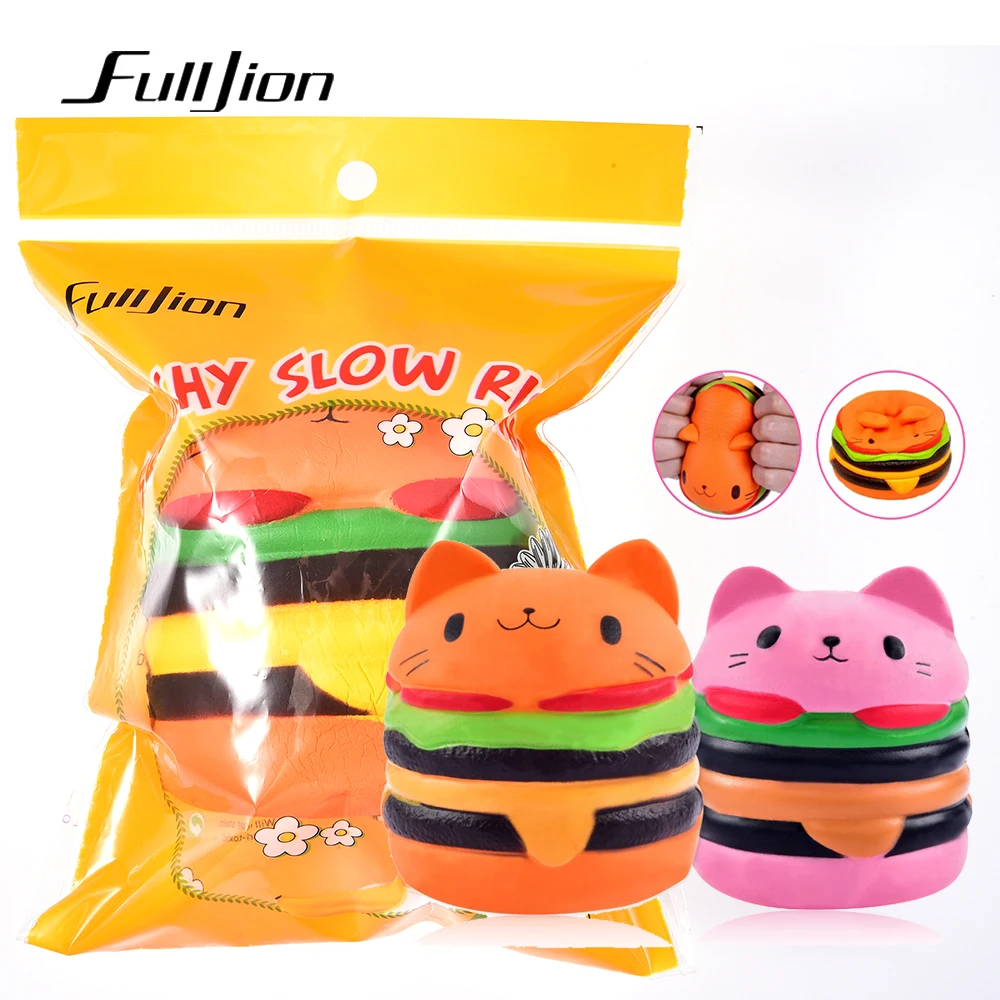 Fulljion Squishy Slow Rising Stress Relief Toys Fun Squishe Squeeze Hamburger Cat Squisy Wholesale Gadget | Игрушки и хобби