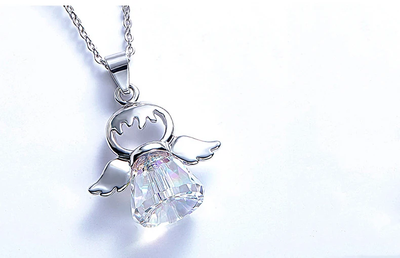BAFFIN милый ангел кулон ожерелье кристаллы от Swarovski серебряный цвет украшения Крылья рождественские шикарные подарки для детей девочек