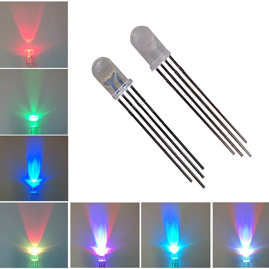 Бесплатная доставка 100 шт./лот LED 5 мм Общий Анод RGB/общий катод 4 контакта