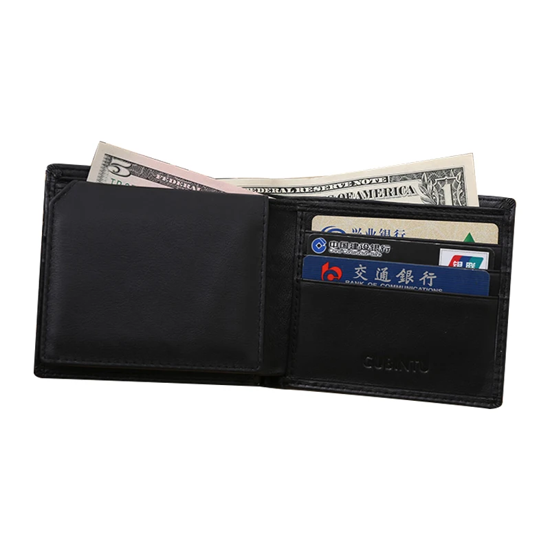 Genuine Leather Men Purse RFID Blocking Credit Card Holder Antitheft Scanning Male Short Wallet Money Bag | Багаж и сумки