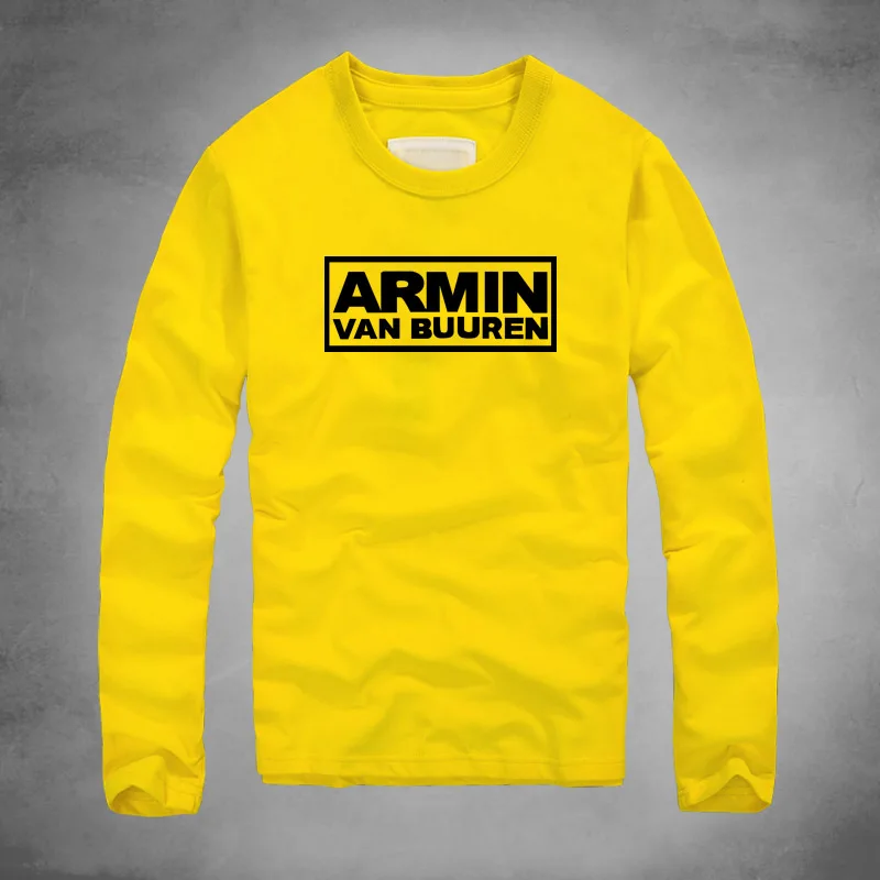 Модные мужские футболки с длинным рукавом DJ Armin Van Buuren Trance EDM Футболки Осень Зима
